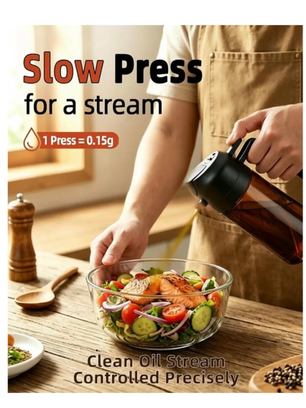 NEW 16oz Olive Oil Sprayer for Cooking, 2 in 1 Oil Dispenser Sunlight Shielding